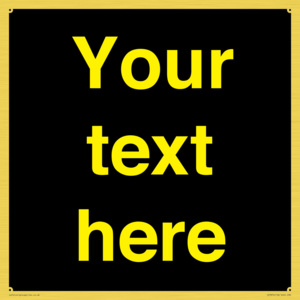 IV7874: Custom blank information sign. Yellow text, black background