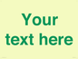 IV7875: Custom blank information sign. Green text, plain background