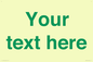 IV7875: Custom blank information sign. Green text, plain background