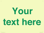 IV7875: Custom blank information sign. Green text, plain background