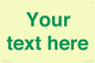 IV7875: Custom blank information sign. Green text, plain background