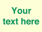 IV7875: Custom blank information sign. Green text, plain background