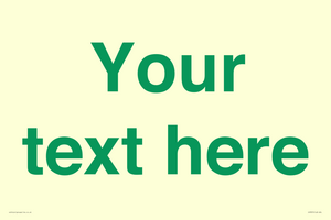 IV7875: Custom blank information sign. Green text, plain background
