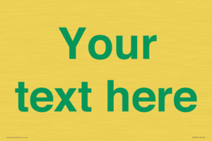 IV7875: Custom blank information sign. Green text, plain background