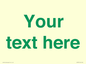 IV7875: Custom blank information sign. Green text, plain background