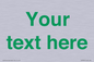 IV7875: Custom blank information sign. Green text, plain background