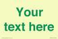 IV7875: Custom blank information sign. Green text, plain background