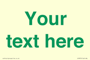 IV7875: Custom blank information sign. Green text, plain background