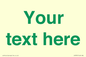 IV7875: Custom blank information sign. Green text, plain background