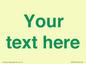 IV7875: Custom blank information sign. Green text, plain background