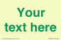 IV7875: Custom blank information sign. Green text, plain background