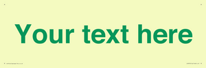 IV7875: Custom blank information sign. Green text, plain background