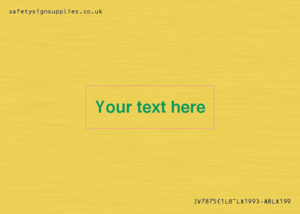 IV7875: Custom blank information sign. Green text, plain background