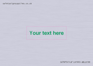 IV7875: Custom blank information sign. Green text, plain background