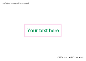 IV7875: Custom blank information sign. Green text, plain background