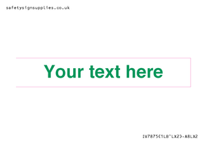 IV7875: Custom blank information sign. Green text, plain background