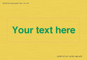 IV7875: Custom blank information sign. Green text, plain background