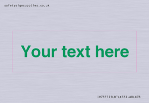 IV7875: Custom blank information sign. Green text, plain background