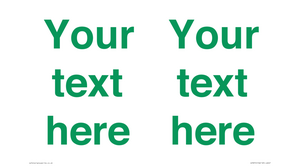 IV7875: Custom blank information sign. Green text, plain background