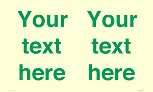 IV7875: Custom blank information sign. Green text, plain background