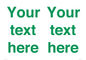 IV7875: Custom blank information sign. Green text, plain background
