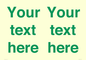 IV7875: Custom blank information sign. Green text, plain background