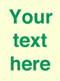 IV7875: Custom blank information sign. Green text, plain background
