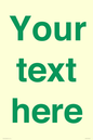 IV7875: Custom blank information sign. Green text, plain background