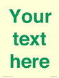IV7875: Custom blank information sign. Green text, plain background