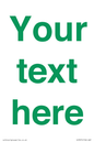 IV7875: Custom blank information sign. Green text, plain background