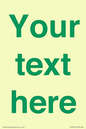 IV7875: Custom blank information sign. Green text, plain background