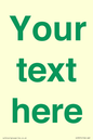 IV7875: Custom blank information sign. Green text, plain background