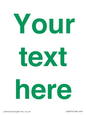 IV7875: Custom blank information sign. Green text, plain background