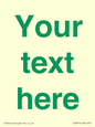 IV7875: Custom blank information sign. Green text, plain background