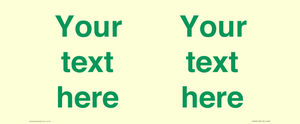 IV7875: Custom blank information sign. Green text, plain background