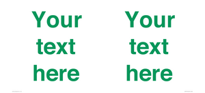 IV7875: Custom blank information sign. Green text, plain background