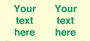 IV7875: Custom blank information sign. Green text, plain background