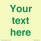 IV7875: Custom blank information sign. Green text, plain background