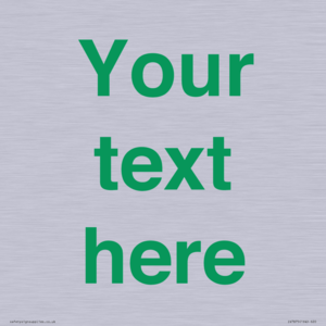 IV7875: Custom blank information sign. Green text, plain background