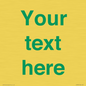 IV7875: Custom blank information sign. Green text, plain background