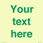 IV7875: Custom blank information sign. Green text, plain background