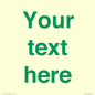IV7875: Custom blank information sign. Green text, plain background