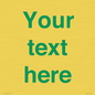 IV7875: Custom blank information sign. Green text, plain background