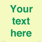 IV7875: Custom blank information sign. Green text, plain background