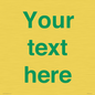 IV7875: Custom blank information sign. Green text, plain background
