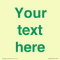 IV7875: Custom blank information sign. Green text, plain background