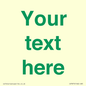 IV7875: Custom blank information sign. Green text, plain background