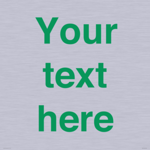 IV7875: Custom blank information sign. Green text, plain background