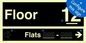 KT11898: Floor ID sign with One Flat Directional Section