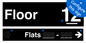 KT11898: Floor ID sign with One Flat Directional Section